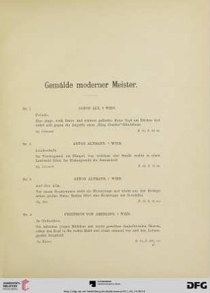 Gemälde moderner Meister (Nr. 1-104)