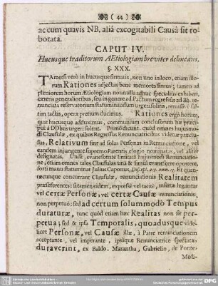 Caput IV. Hucusque traditorum Aetiologiam breviter delineans