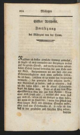 Eilfter Abschnitt. Fortsezung des Mährgens von der Tonne
