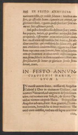 In Festo Annunciationis Mariae ...