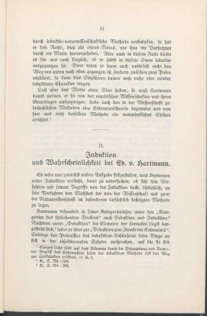II. Induktion und Wahrscheinlichkeit dei Ed. v. Hartmann.