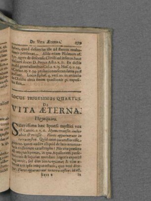 Locus Trigesimus Quartus De Vita Aeterna.
