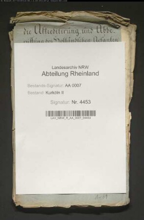 Akkreditierung und Abberufung des niederländischen Gesandten von Lausberge