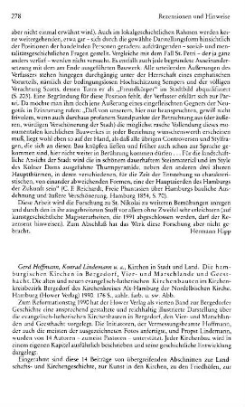 Kirchen in Stadt und Land, die hamburgischen Kirchen in Bergedorf, Vier- und Marschlande und Geesthacht, die alten und neuen evangelisch-lutherischen Kirchenbauten im Kirchenkreisbezirk Bergedorf des Kirchenkreises Alt-Hamburg der Nordelbischen Kirche, Gerd Hoffmann (Hrsg.), Konrad Lindemann (Hrsg.) : Hamburg, Hower, 1990