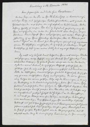 Brief von Bruno Ablaß an Gerhart Hauptmann