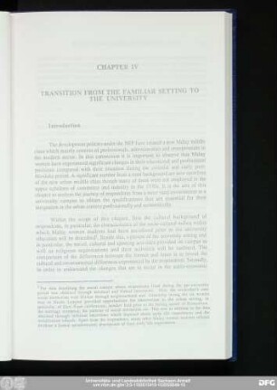 Chapter IV Transition From The Familiar Setting To The University