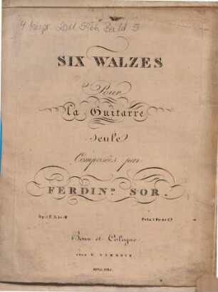 Six walzes pour la guitarre seule : op. 18, 2