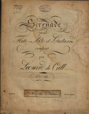 Sérénade pour flûte - alto et guitarre : Oev. 66