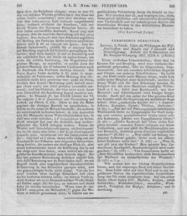 Kremsier, J. F.: Über die Wirkungen der Wissenschaften und Künste auf Volkswohl und Staatsregierung. Leipzig: Glück 1827