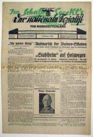 NS-Wochenzeitung "Der nationale Sozialist" u.a. zur Geschichte der "Schwarzen Reichswehr"