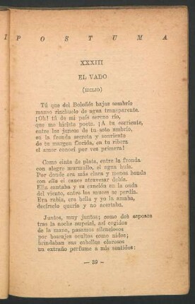 XXXIII - El vado : (Idilio)