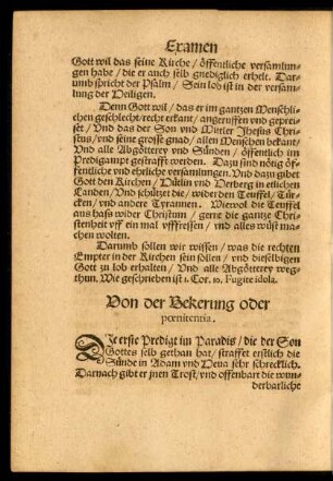 Von der Bekerung oder poenitentia.
