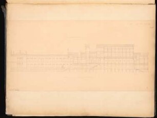 Akademie der Künste Schinkelwettbewerb 1855: Längsschnitt; Maßstabsleiste