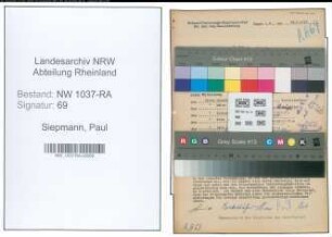 Entnazifizierung Paul Siepmann , geb. 11.08.1897 ()
