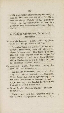 V. Nordische Völkerschaften, benannt nach Heimathen.