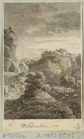 Burg (Schloss) Wolkenstein im Erzgebirge über der Zschopau, aus Beckers Taschenbuch zum geselligen Vergnügen 1808