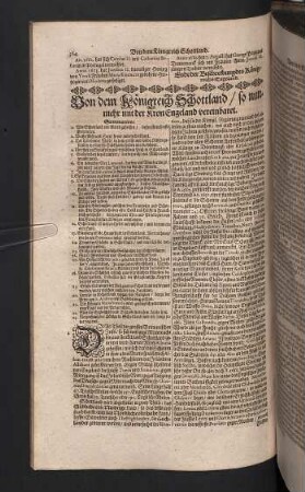 Von dem Königreich Schottland, so nunmehr mit der Kron Engeland vereinbaret.