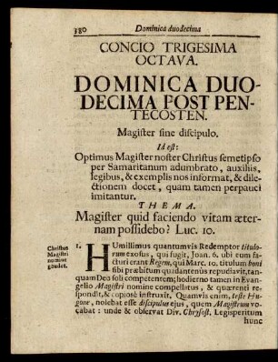 Concio Trigesima Octava. Dominica Duodecima Post Pentecosten.