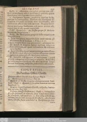 Caput XVIII. De Partibus Officii Christi.