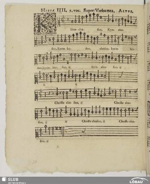 Missa IIII. 5. voc. super: Verba mea
