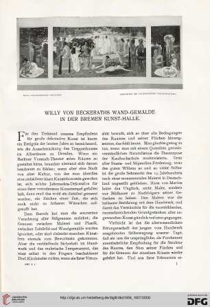 Willy von Beckeraths Wand-Gemälde in der Bremer Kunst-Halle