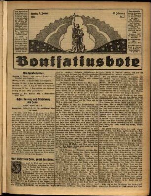 Erste Ausgabe vom Sonntag, den 08. Januar 1933.