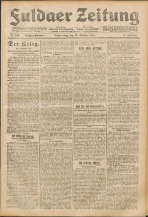 Ausgabe vom Donnerstag, den 22. Oktober 1914.