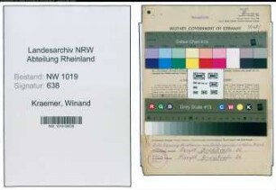 Entnazifizierung Winand Kraemer , geb. 05.11.1900 (Postarbeiter)
