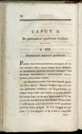 Caput II. De permutatione punctorum vocalium.