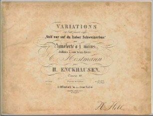 Variations sur l'air favori suisse: "Steh' nur auf du lieber Schweizerbue" : pour pianoforté à 4 mains ; oeuvre 42