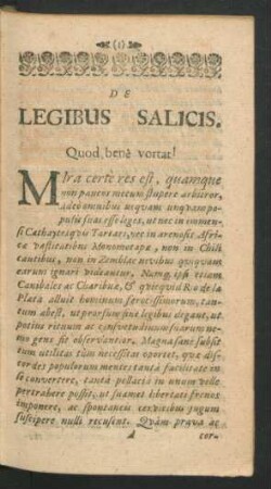 De Legibus Salicis.