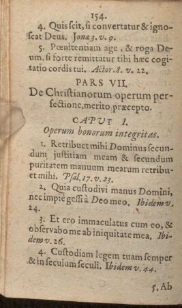 Pars VII. De Christianorum operum perfectione, merito praecepto.