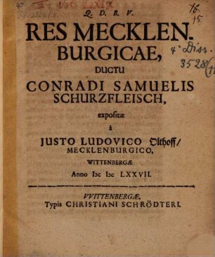 Res Mecklenburgicae