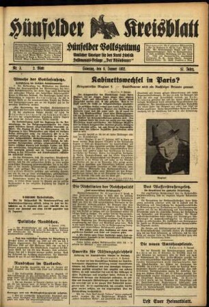 Zweite Ausgabe vom Samstag, den 09. Januar 1932.