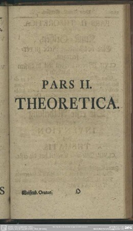 Pars II. Theoretica