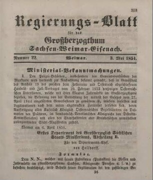 Nr. 22 : 3. Mai 1854