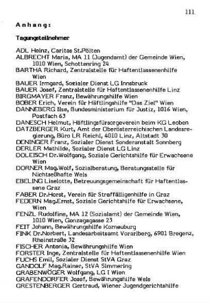 111-114, Tagungsteilnehmer