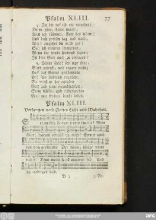 Psalm XLIII. Verlangen nach Gottes Licht und Wahrheit.