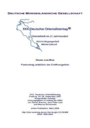 Festvortrag anläßlich der Eröffnungsfeier