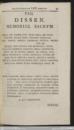 VIII. Dissen