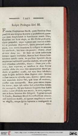Incipit Prologus libri III.