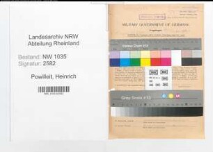 Entnazifizierung Heinrich Powilleit , geb. 09.01.1901 (Fahrsteiger)