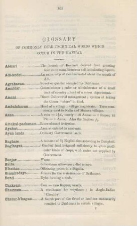 Glossary of commonly used technical words which occur in the manual