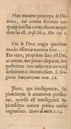 Hæc maxime princeps, & Domina, cui ceteras scientias tanquam ...