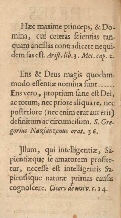 Hæc maxime princeps, & Domina, cui ceteras scientias tanquam ...