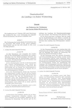 Verfassungsänderung zur Haushaltspolitik