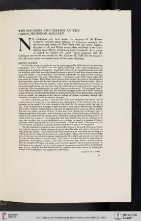 The Maurers and Marins at the Photo-Secession Gallery [reprint from the leaflet of the exhibition and reprints from press reviews, with an introduction by the editors]