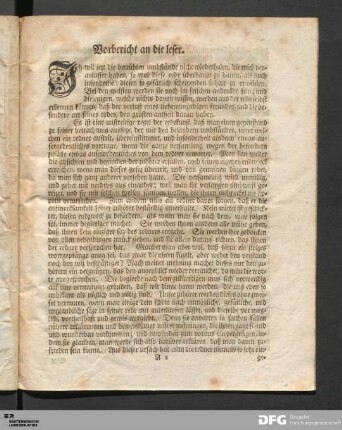 Vorbericht an die leser.