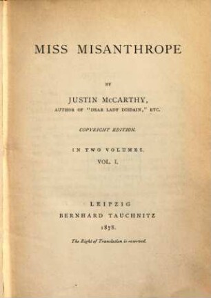 Miss Misanthrope, 1