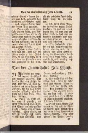 Von der Himmelfahrt Jesu Christi.